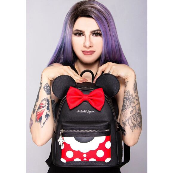 *NEW EXCLUSIVE 2 PACK* Loungefly XLASR Minnie Mouse Dress Mini Backpack & Wallet - Picture 3 of 10